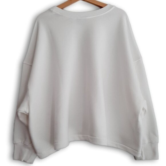 WHITNEY HOUSTON Boxy Relaxed Fit Crewneck Comfy Sweatshirt Top White Sz 3X - Picture 8 of 16